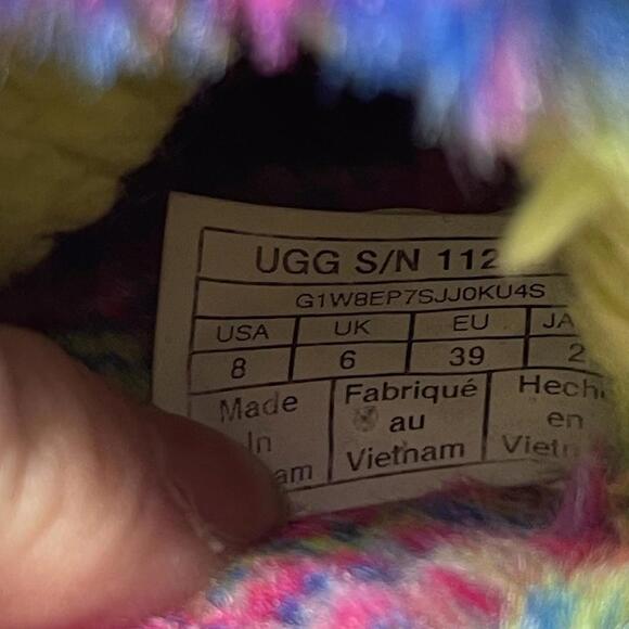 Ugg Slippers Womens Size 8 Fluffita Pixalete Platform Slides Multicolor - Picture 10 of 11